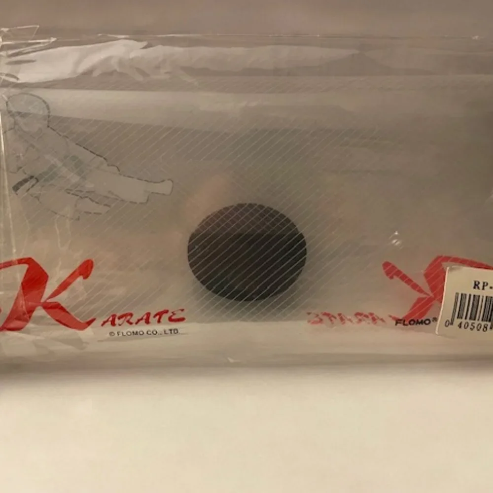 Vintage 1996 Flomo Karate Ribbed Plastic Pencil Case.  Karate motif, Sealed NWT